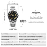 Sweep Second Movement Sapphire Crystal 20 Bar Waterproof  Luminous Watches