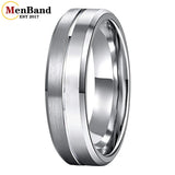 Beveled Grooved Finish 6MM 8MM Classic 100% Pure Tungsten Carbide Wedding Rings
