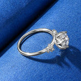 Fabulous 2.0ct D Moissanite 18k Gold Plated 925 Silver Engagement Wedding Rings