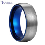 Domed Brushed Multicolor 6mm 8mm Tungsten Engagement Wedding Rings For Women Men