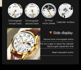 Luxury Brand Fashion Multifunctional Date Quartz Waterproof Leather Strap Watches for Men - The Jewellery Supermarket