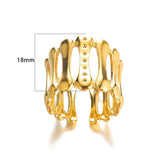 New in Stainless Steel Rings For Women Girls - Butterfly Heart Round 18K Gold Colour Minimalist Cute Oval Rings - The Jewellery Supermarket