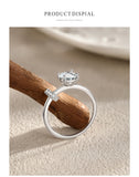 Open Minimalist Design Oval AAAA Lab Created Diamond Silver Sparkling Ring