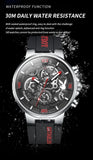 PLAYBOY Casual Quartz Luxury Sports Luminous Waterproof Fashion High-end Silicone Strap Men's Wristwatch