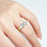 Three Stones 2cttw. VVS1 D-E Moissanite Diamond 14KGP 925 Silver Wedding Ring