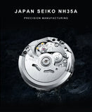 New 38mm Diver Mens Watch Japan NH35A Automatic Mechanical Sapphire Glass Date Luminous 200M Waterproof Wristwatch