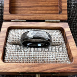 Stepped Edges Multifaceted Hammered Brushed Finish 6/8MM Tungsten Carbide Rings