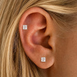 Pear, Princess, Marquise, Cushion Asscher Cut Silver Moissanite Diamonds Stud Earrings