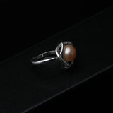 Luxury White/Black/Pink/Purple/Grey Double Pearl AAA Zircon Diamonds Silver Rings