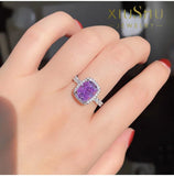 Exquisite Luxury Multicolor AAAAA Lab Created Ruby Pink Diamond Blue Green Niche Design Gemstone Silver Big Rings - The Jewellery Supermarket