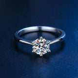 Excellent 0.3ct VVS1 D Colour Moissanite Diamond 18KGP Silver Solitaire Ring