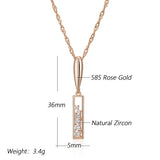 Gorgeous Rolled 14K Rose Gold AAA Zircon Diamonds Pendant And Necklace For Women - High Quality Daily Jewellery