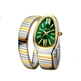 New Classic Top Brand Bling Zircon Diamonds Snake Shape Gold Silver Colour Scaleable Bracelet Ladies Quartz Watches