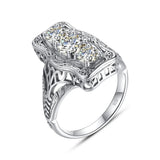 Unique 3 Stone Moissanite Diamond Rings With Certficiate SilverEngagement Wedding  Jewellery Pass Diamond Test