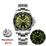 Waterproof Luxury Brand Watch AD2504 Stainless Steel Black Dial Sappire Luminous NEW Ceramic Bezel Dive Watches