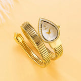 Luxury Brand Selection Snake Shape CZ Diamonds Iced Out Analog Quartz Watches