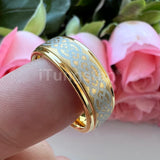 New Stepped Edges Laser Engraved Comfort Fit Men Women Tungsten Wedding Ring