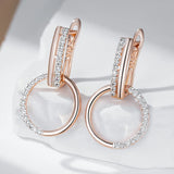 Stylish Round 14K Filled Gold AAA Zircon Diamonds Drop Earrings Daily Jewellery