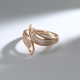 14K Gold Filled Personality Cross Design Double AAA Zircon Diamonds Luxury Rings