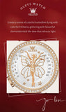 New Luxury Brand with Zircon Diamonds Butterfly Style Luminous Waterproof Quartz Ladies Watches, Ideal Present