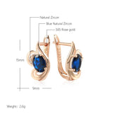 Amazing Fashion Design Oval Purple 14K Rose Gold Rolled AAA Zircon Crystals  Drop Earrings, Daily Jewellery