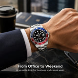 Luxury Brand Mechanical Stainless Steel GMT Watch Sapphire Glass Diver Watch