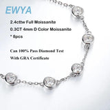 Sparkling Bubble D Colour Full 4mm 0.3CT Moissanite Diamonds Tennis Silver 18K Plated Link Bracelets For Women - The Jewellery Supermarket