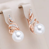 14 Karat Gold Filled Fashion Geometry Pearl AAA Zircon Diamonds Drop Earrings for Women