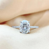 1-3Ct VVS1 Oval Cut Moissanite Diamond Rings For Women Sterling Silver Wedding Engagement  Jewellery GRA Certificate