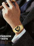 New Designer Luxury Fashion Triangle Skeleton Mechanical Automatic Movement Waterproof Stainless Steel Strip Watches
