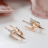14K Gold Filled Hip Hop Lightning Style AAA Zircon Diamonds Minimalist Drop Earrings
