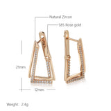 14 Karat Gold Filled Triangle Geometry Trendy AAA Zircon Diamonds Earrings For Women