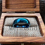 Dome High Polish Classics I Love You 6/8MM Men Women Wedding Tungsten Couple Rings