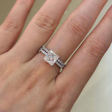 2.6cttw Princess Cut VVS1 D Colour Solitaire Moissanite Diamond Silver Engagement Ring