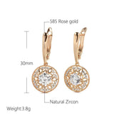 Shiny AAA CZ Diamonds Rolled 14K Rose Gold Long Drop Earrings For Women Fine Jewellery