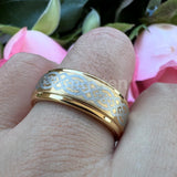 New Stepped Edges Laser Engraved Comfort Fit Men Women Tungsten Wedding Ring
