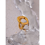 18K Gold Plated Creative Stainless Steel Geometric Hollow Golden Minimalist Ring