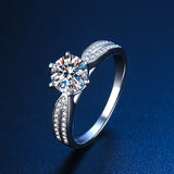 Super D Colour VVS1 1/2/3ct Moissanite Diamonds Silver Engagement Wedding Solitaire Rings with GRA - Fine Jewellery