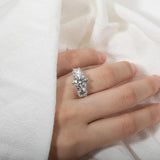 Beautiful 5ct D Colour Three Stone Moissanite Diamonds 18GP Silver Engagement Wedding Promise Rings GRA Jewellery