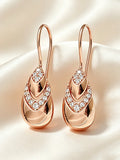 14K Gold Filled Unusual Glossy AAA Zircon Diamonds Long Drop Trend Geometric Earrings