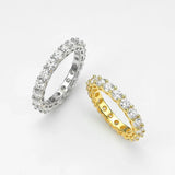Sparkling 2.2cttw 3mm D Colour Moissanite Diamonds Full Eternity Rings - 18K Gold 925 Silver Plated Wedding Rings
