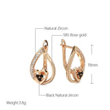 New Luxury Heart 14K Filled Rose Gold Creative Micro-wax Inlay AAA Zircon Crystals Drop Earrings - Fine Jewellery