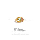 18K Gold Plated Stainless Steel Fashion Unique AAA Cubic Zirconia Diamonds Lip Design Ring