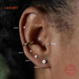 D Colour Four Prong Moissanite Diamonds 0.03-1.2CT Flat Back Piercing Earrings
