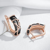 14 Karat  Rolled Gold Unique Black Ceramics Drop Earrings For Women Fashion Jewellery