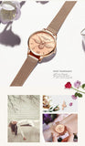 Elegant Luxury 3D Engraved Bee Dial Ladies Watch Rose Gold Plated 31mm Classic Casual Dress Watch with Bracelet Set