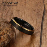 New Arrival Trendy 5MM Black Gold Colour Plated Tungsten Carbide Engagement Wedding Ring - Jewellery Gifts For Men - The Jewellery Supermarket