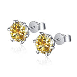 Gorgeous D Colour VVS1 Multi Colours and Cuts Moissanite Diamonds Stud Earrings - Sterling Silver Fine Jewellery - The Jewellery Supermarket