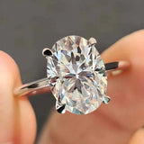 Superb 1-3CT Oval Cut VVS1 D Colour Moissanite Diamond Silver Solitaire Wedding Ring