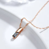14K Gold Filled Square Multicolour AAA Zircon Crystal Pendant Necklace for Women